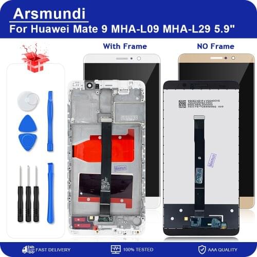 For Huawei Mate 9 Mate9 MHA-L09 MHA-L29 5.9" LCD Display Touch Screen Digitizer Assembly With Frame Replacement LCDs ( No Logo )