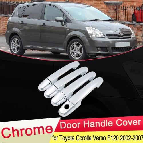 For Toyota Corolla Verso E120 2002 2003 2004 2005 2006 2007 Chrome Door Handle Cover Exterior Trim Car Cap Stickers Accessories