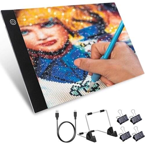 A4 Size LED Light Pad Board 5d Diamond Painting Accessories Tracing Copy Board with 3 Level Brightness Drawing Tablet