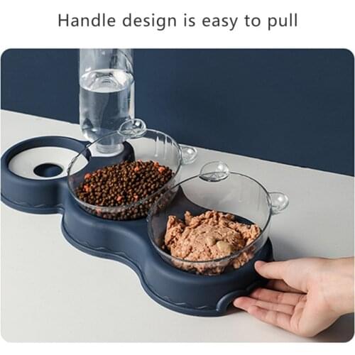 Cat Water Bowl Cat Food Bowls Pet Cat Double Bowl Automatic Feeding Water Dispenser For Dog Feeder Pet Product Supplies Dropship