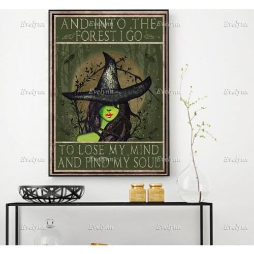 Et dans la forêt, je vais perdre l'esprit, trouver votre âme, affiche de sorcellerie, affiche Hippie, décoration de maison, impr