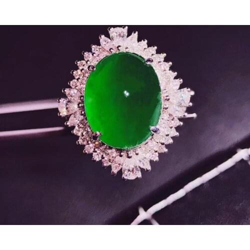 H730 Emerald Ring 10.5ct Pure 18 K Gold Jewelry Nature Green Emerald Diamond Female Rings for women Fine Ring