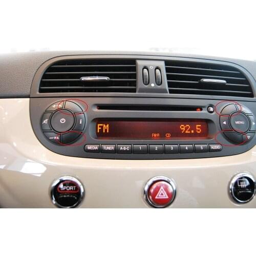 4pcs Mould cover For Fiat 500 Radio From 2008 Onwards Button Trim Removal Parts Car Accessories Decoration Automotive Goods