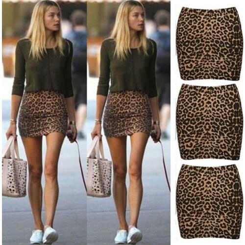 2019 Summer Hot Women Leopard Print Mini Skirt Female Ladies Sexy Bodycon A Line High Waist Pencil Short Skirt Elastic Clubwear