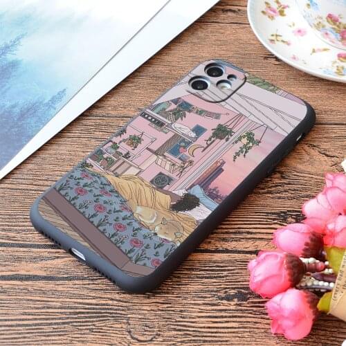 For iPhone Sweet Dreams Print Soft Matt Apple iPhone Case