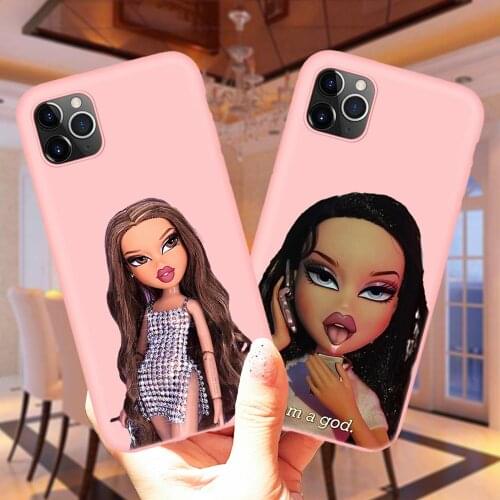 Cute Doll Bratz Soft TPU Cover For iPhone 11 12 Mini Pro XS Max XR X 6S 6 7 8 Plus 5 5S SE 2020 Cartoon Pink Silicone Case