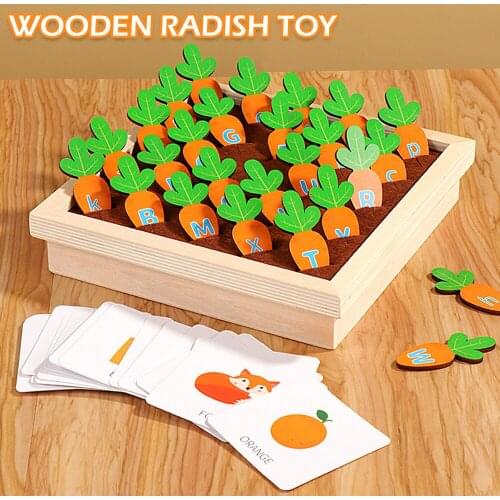 New Vegetable Memory Wooden Educational Toys for Children 3 Years Old Pulling Radish Fram Game Montessori Toys for Toddler Gift