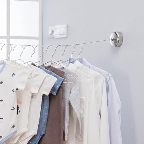 ORZ Clothes Hangers Clothesline Laundry Wall Retractable Dryer Rope Linen Balcony Outdoor Folding Clothes Bathroom Stretch Linen