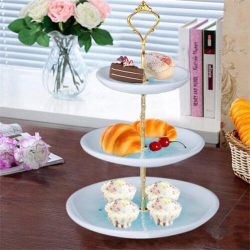 Tea Cake Table Tray European-Style Wedding Banquet Three-Layer Fruit Plate Dried Kitchen Cake Rack Storage For Family And Party