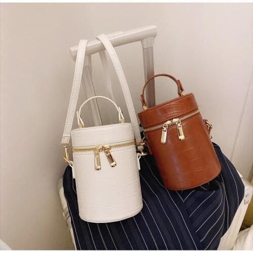 Portable bag womens 2021 new fashion foreign style messenger bag summer texture stone Bucket Bag