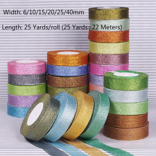 Multicolor Silk Satin Organza Ribbon 6-40mm Glitter Embroidered Onions Ribbons Wedding Cake Gift Decor Craft DIY Bow Supplies