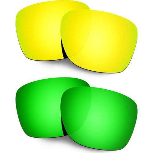 Hkuco Replacement Polarized Lenses For Crossrange Sunglasses - Gold&Green 2 Pairs