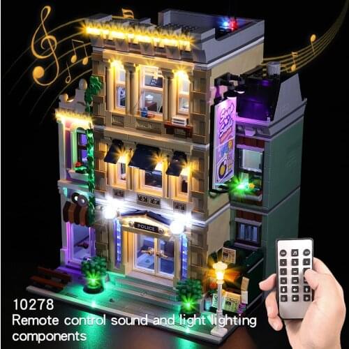 Lighting Kit For Police Station 10278 Creator Expert LED Light Buildings Model Toys For Kids (Not Include The Lego Set)