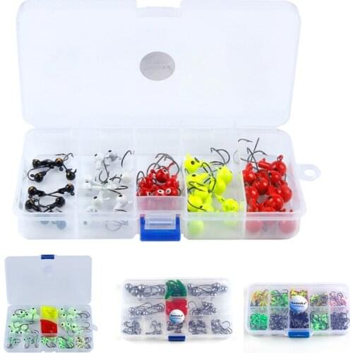 4 Styles Luminous Lead Suit Round Jigs Head Fishing Hook Multicolor Lead Jig Soft Bait Lure Worm Hooks Fishing Tackles H25