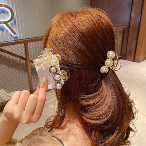 Temperament pearl hairpin female bangs grasping clip small incense wind broken hairpin back head tie hair hairpin headdress