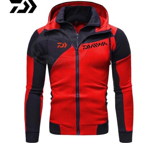 Daiwa Fishing Hoodies Autumn Winter Hoodies Slim Hooded Sweatshirts Mens Coats Male Casual Sportswear Outdoor Fishing Clothing