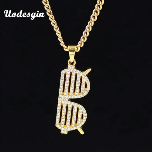 Uodesign New Hip Hop Fashion Glasses Pendant Necklace Jewelry 29.5 inch old Color Link Chain