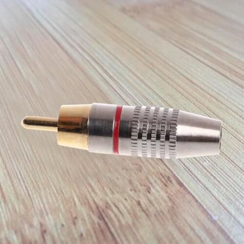 10 Pcs RCA Plug Video Locking Cable Connector Gold Plated