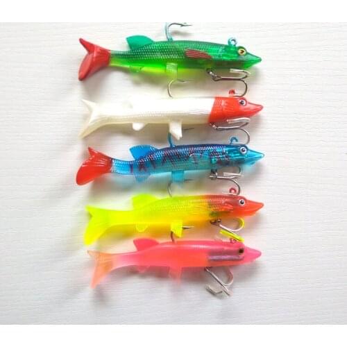 2pcs 33g/27g/18g soft lure soft lead fish sea bass lure strong VMC fishing hook
