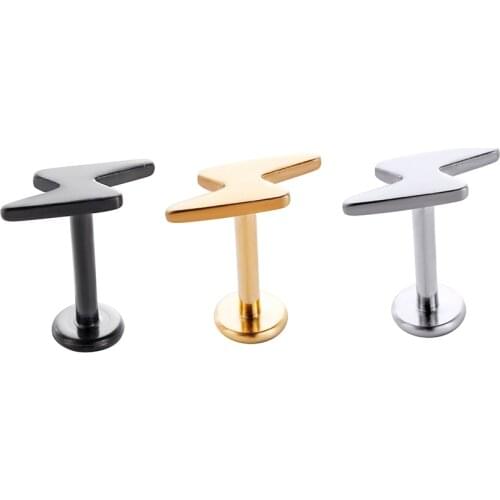 50pcs/Lot Body Jewelry 16GX6/8MM Surgical Steel Lip Bar piercing Labret ring Ear Helix Cartilage Stud New Hot