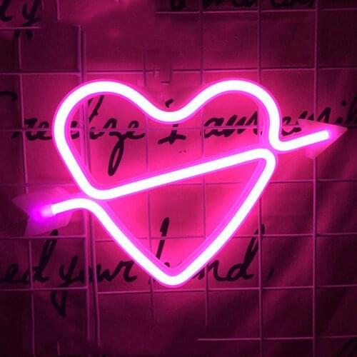 520 Love Heart Colorful LED Neon Light USB Powered Wedding Wall Hanging Neon Light For Party Window Art Room Decoration Lights