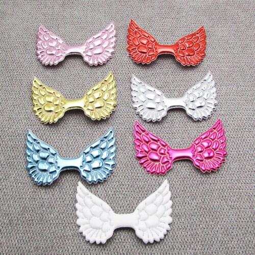 10PCS PU Leather Angel Wing Padded Appliques For clothes DIY Baby Hair Clip headwear Decor Ornament Accessories
