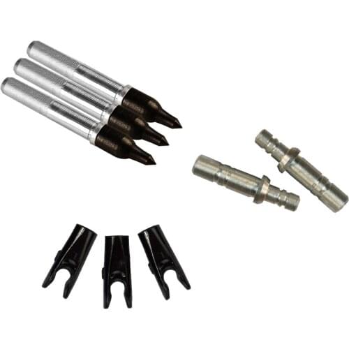 Free Shipping 15Pcs Points 100 Grain + Nock Pin + Plastic Nock + Insert for 1820 Aluminum Arrows Archery Bow Accessories Sale