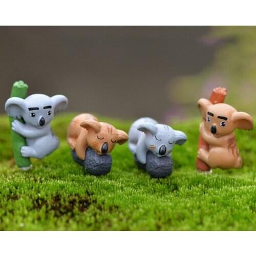 Tree Bear Figures lovely decorative mini fairy garden animals statue jardin miniature Moss ornaments resin craft