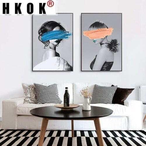 HKOK Abstract Canvas Paintings Posters Prints Amazing Beautiful Under Cover Minimalism Wall Art Pictures Home Decor Living Room