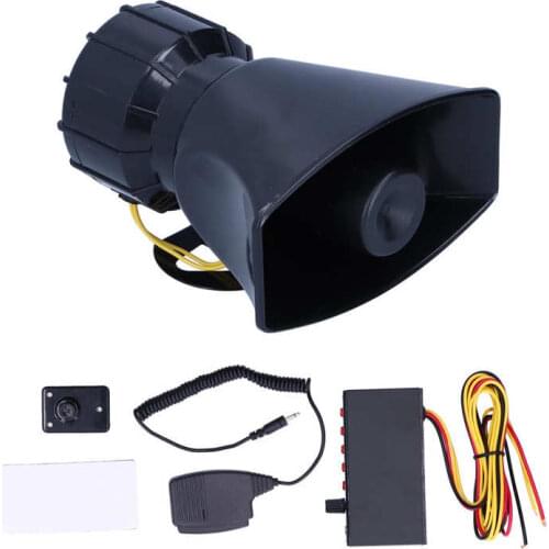 Megaphone 5-Sound 125DB Speaker Emergency Sound Amplifier Car Siren Automotive Security Equipment with Handheld Mic for Auto