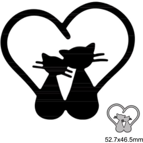 Cute Kitten Love Metal Cutting Dies for DIY Scrapbook Embossing Album Paper Card Craft Folder Decorative 2021New