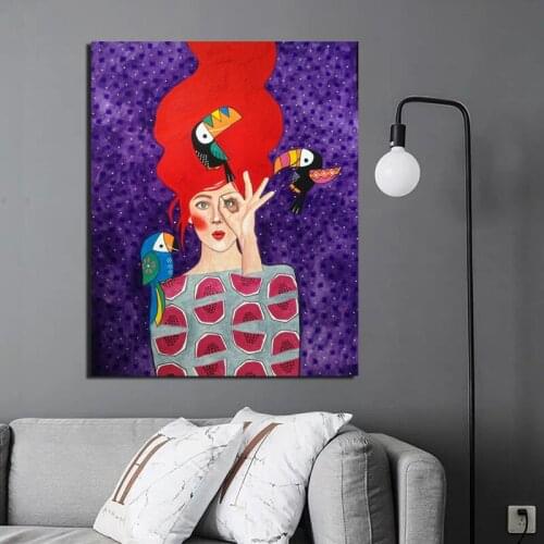 Nordic Poster Cute Girl Wallpaper Wall Art Canvas Painting Poster Prints Modern Painting Wall Picture For Living Room Home Decor