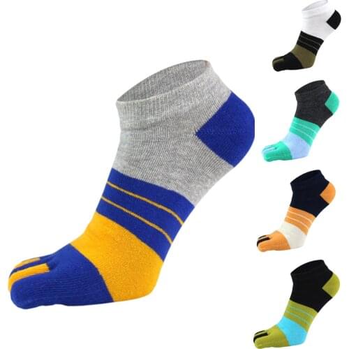 NEW Five Finger Socks Men Pure Cotton Sports Breathable Comfortable Shaping Anti Friction Mens Socks With Toes Elastic Harajuku