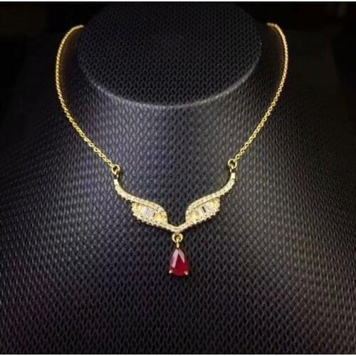 Natural Ruby bracelet 4 * 6 mm Drip Ruby 925 sterling silver necklace An engagement proposal gift. Ruby symbolizes happiness