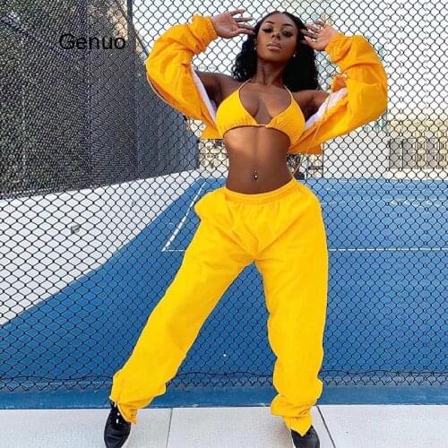 Sexy 3 Piece Set for Women Tracksuit Windbreaker Outfit Mujer Rave Festival Streetwear Sports Matching Sets
