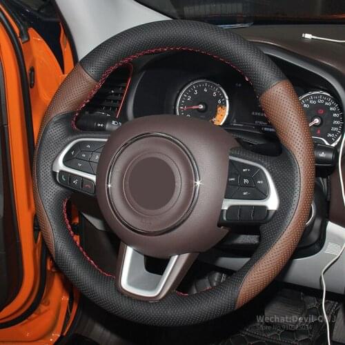 Steering Wheel Cover for Jeep Compass 2017 Renegade 2016 2017 steering wheel case cache volant Braiding cover