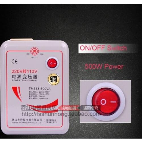 Stable 500W AC 220V to 110V Voltage Converter Single Phase Voltage Transformer Power Adapter