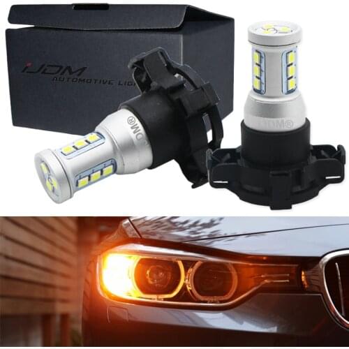 IJDM Canbus PY24W LED Bulbs For BMW Front Turn Signal Lights, Fit E90/E92 3 Series, F10/F07 5 Series, E83/F25 X3 E70 X5 E71 X6
