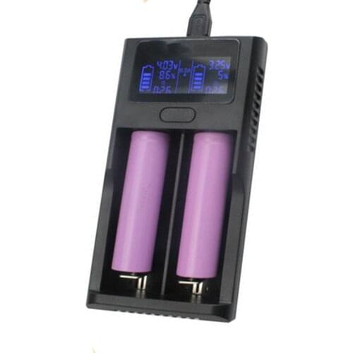 Mini Smart USB Charger with LCD for lithium Batery 26650 18650 18500 18350 17670 16340 14500 10440 3.7V Better VS UM20