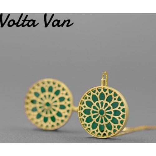 Volta Van Agate Drop Earrings 925 Sterling Silver Vintage Pendientes Plata Luxury Fine Jewelry 2021 New Elegant Silver Earrings