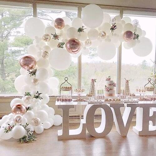 113Pcs/set White Balloon Garland Arch Kit Confetti Balloons Globos Arch Kit Wedding Mariage Anniversaire Baby Shower Party Decor