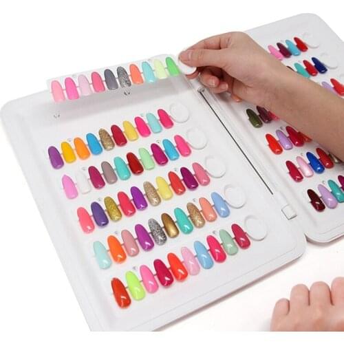 120 Colors Nail Display Book Gel Polish Displays Chart with 144 Tips Practice Design Card Nails Art Salon Set