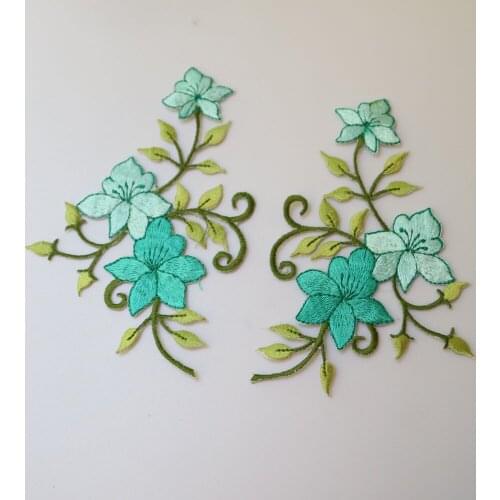 2pc/set ironing floral embroidered Patches for Clothes iron on Embroidery Stickers Applique flowers Badge parche para la ropa