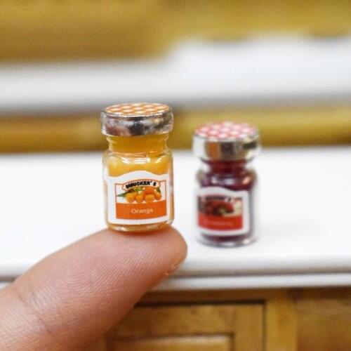 2pcs/lot Dollhouse Miniatures Jam Pretend Play Miniature Food Mini Food Toy for Doll House Kitchen Accessories