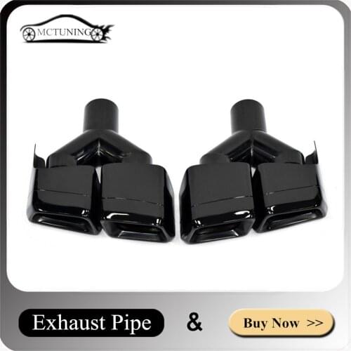2 Piece Black /Silver Y Model Exhaust Systems For Me-rcredes B-enz W212 W207 W204 H Model Stainless Steel Muffler Tip Nozzles