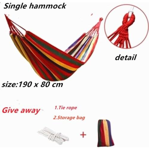 2020 Outdoor Singel /Double Hammock Portable Travel Camping Hanging Hammock Swing Lazy Chair Canvas Hammocks