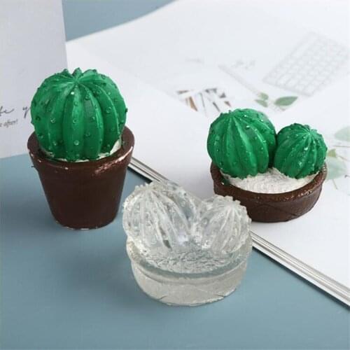 3D Succulents Flowerpot Silicone Mold DIY Candle Plaster Mould Cactus Potted Mold Cake Baking Molds Handmade Candle Crafts