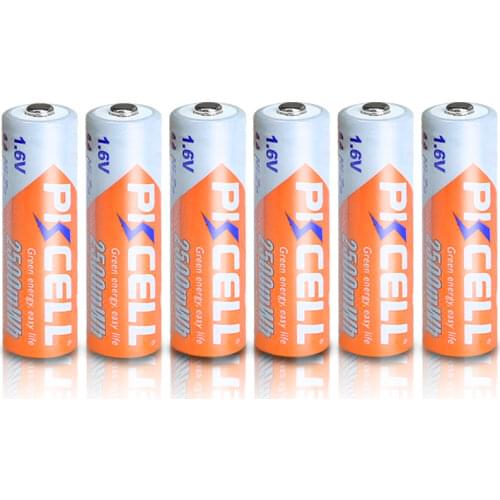 PKCELL 8Pieces 2Cards NI-ZN AA Rechargeable batteries NIzn 1.6v Volt 2500mWh 2A NIZN Batteries For Toy CE/ROHS Certification