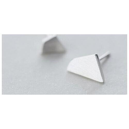 Asymmetric Earrings 1pair Real. 925 Sterling Silver IRREFULAR Geometric Stud Earrings JEWELRY(one bigger one smaller) GTLE1217