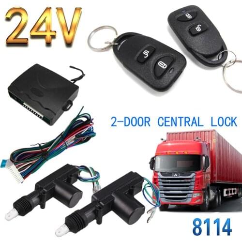 24V Car Remote Control Central Locking Anti-theft Device 2-doors Main Control Unit 2-buttons for Large Carts Large Trucks Buses